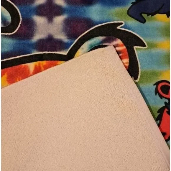 New Tie Dye Dancing Bears Grateful Dead Beach Bath Pool Gift Towel Cotton Bear - Picture 4 of 4